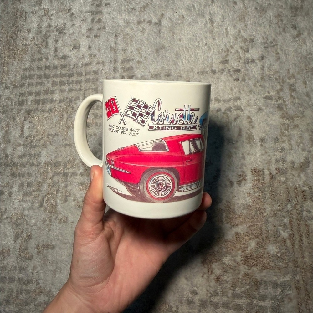 1980s Corvette Sting Ray Car Racing Sports Ceramic Morning Coffee Mug